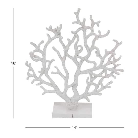 16" White Coastal Coral Sculpture